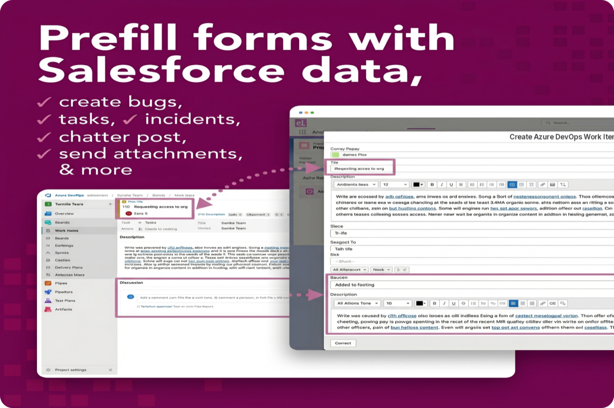 Prefill forms with Salesforce data — create records, post to Chatter, and attach files